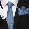 Nek Tie set stropdas hanky manchetknopen stropdas clips ingesteld voor mannen formeel bruiloftsfeest zijden bedrijf jacquard bloemen gelijkspel
