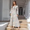 RODOS ÉTNICO Estilo de peru Robe floral Dubai ABAYA ABAYA ÁRAGEM MULHERES PRIMENTOS DE LUZULO VESTESSOS NOVIMENTE