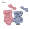 Citgeett Summer Born Baby Girls Off Rameer Bodysuit Bodysuit Strój Bowknot Cute Odzież 240511