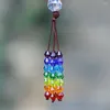 Figurines décoratifs arbre de vie de la vie Catcher de rêve voiture suspendue Ornement Boho Rainbow Crystal Suncatcher Window Mur Decor Cadeau de Noël