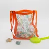 Sacs de rangement Cartoon Sac de plage en mailles imprimées pour enfants Enfants Portables Toys Shell Collector Organisateur pliable Ultralight