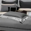 Ensembles de literie classiques rétro petit rectangle design coton 4 pièces en fil teint jacquard linge de lit de couette de couvre-oreiller de couverture de couverture d'oreiller