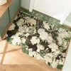 Bath Mats Flower Oil Painting Retro Floor Home Door Household Scrubbing PVC Leather Rubbing Soil Non-slip