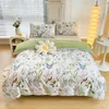 Bedding Sets Summer Home Têxtil Padrão de Flor Cama Folha de Captina Pillow Conjunto 4