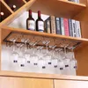 Assiettes décoratives sous l'armoire suspendue en verre de vin de vin en verre mur murable fer forgé de fer 3-5 rangées