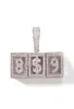 Nombre personalizado AZ Single estereoscópico Carta cuadrada Collar colendiente Gold Silver Cubic Cubic Men Women Hip Hop Jewelry2143583