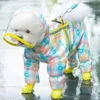 Vêtements pour chiens arcAlcoat arc de saut à capuche transparent chiens de combinaison imperméable Vêtements résistants à l'eau pour poméranie veste