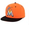 Marlins- Le lettre de baseball Caps Baseball Men / femmes Sports Hip Hop Brand Sun Sun Bone Gorras Casquette pas cher Full Fermed Fitted Hats