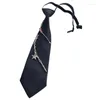 Bow Ties Punk Small Black Neck Tie avec la chaîne métallique Star Heart Crystal Pendant Prépésse Coldie Bowtie pour femmes Menti