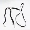 Dog Collars Leash Explosion-Proof Running Elastic Force Outdoor Reflective One-To-Two Double-Headed Pet