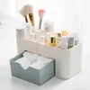 Коробки для хранения двойной слой макияж коробки косметические ювелирные изделия дисплей дисплей пластиковый корпус на рабочем столе контейнер с сортировкой