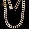 Дизайн 18 мм 10 тысяч сплошного золота Майами сияет ярко -кубинское ожерелье по цепочке связи хип -хоп