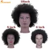 Głowi manekiny afrykańska głowa manekina 100% prawdziwy trening włosów ludzkich używany do salonu manekinu urody Q240510