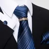 Marca set di cravatte per collo di lusso 8 cm 100% cravatta set di pezzi di pezzi di set di set di set cratate cravatta per uomini blu hambre stampato padiglione padri abiti da ufficio