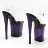 Sandales 20cm / 8 pouces Shiny Pvc Platte d'électroplate supérieure High Heel Sexy Model Chaussures Pole Dance 136