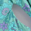 女性レッドフラワープリント着物カーディガンホリデータイドボウサッシミッドロングシャツルースローブビーチケープ