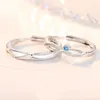 Klusterringar high-end par ring för älskare jubileumstillbehör glänsande sten meteor dusch design lady bröllop smycken set