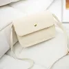 Sacs à bandouliers Bag féminins 2024 Fashion Pu Leather Couleur solide Small Square Messenger Mini For Women