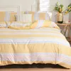 Queen -Quilt -Abdeckungssätze gelbe gestreifte Bettdecke mit Kissenbezug Cobertor 2 Plazas Cama Kingsize Dekbertrek 240x220 240430