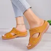 2024 Summer Women Wedge Sandals Premium Orthopedic Open Toe Vintage Antislip Leather Casual Female Platform Retro Shoes 240425