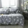 Sängkläder uppsättningar 2024 grå blomsteruppsättning 3/4st pastoral stil sängkläder grönt eftersom platt kuddar plåt täcke sida täcke ab