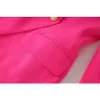 밝은 컬러 스프링 가을 여성 핑크 슬림 세련된 패션 스트리트 레이디 품질 블레이저 외부 마모 재킷 240424