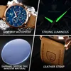 Poedagar Luxury Man Wristwatch Sports Cuir Men Quartz Watch Imperproofing Luminal Calendar Chronograph Mens Watchs Male Clock 240425