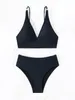 Domowe stroje kąpielowe S - XL Sexy V Neck Flowers High talia bikini żeńska kostium kąpielowy Kobiety Zestaw Bather Bathing Suit Swim K5358