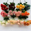 Fleurs décoratives Silk Rose Bouquet Rose Simulation Orange Wedding Pographie accessoires DIY DÉCINIR DES CORDES DE FLORT