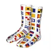 Men's Socks L Flags Maritime Signals Sailing Boat Women's Casual Crazy All Year Long Gift