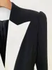 Новый дизайнер высококачественных женщин Blazers с длинным рукавом v nece grack с золотой кнопкой женской модной моды Формальный стройный блейзер в стиле Стиль офисный бизнес Coats My5124
