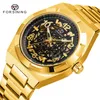 Wristwatches Forsining Automatic Watch Men Bird Nest Dial Design Tourbillon Skeleton Mechanical Luminous Sport Montre Homme