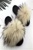 Real Ratcoon Slippers Femmes Sliders Casual Fox Hair Flat Y Fashion Home Summer Big Size 45 Ry tong Flops Shoes Y2004239030650