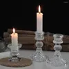 Ljusstakar Crystal Glass Holder Stick Dinner Valentine's Day Romantic Table Candlelight Ornament Candlestick Wedding Decor