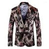 Ternos masculinos Leopard 3D Impressão digital Blazers para homens Slim Fit Business Casual Casual Four Seasons Qualidade de tamanho grande 5xl Velvet Gentleman Coat
