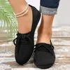 Casual Shoes 2024 Autumn Women's Fashion Lace Up Mesh Breathable Flat Round Toe Walking Shopping Mom