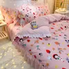 寝具セットINS KOREAN STYLE HOME SWEATY PRINMESS SHEIT duvet Cover Cover Pillow Case 4ピースフローラル印刷a2