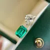 Hot New 925 Sterling Silver Pear Cut Green Emerald cut Simulated Diamond Wedding Party Vintage Gemstone Open Ring Fine Jewelry Christmas Gifts