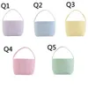 احتفالي Seersucker Easter Easter Basket Secortical Easters Easters Eggs Bucket Bucket Bucket Stripe Candy Gift Calcs Storage Storage Calths بالجملة 0206 S