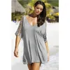 Sexy vrouwen Summer Beach Cover Up Beachwear Sarong Hollow Out Vrouwelijk Drag Kaftan Loose Dress Plus Maat