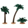 Decorative Flowers 3 Pcs Outdoor Coconut Tree Model Plant Models Palm Decor Plastic Micro Landscape Ornament