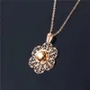 Pendant Necklaces Stainless Steel Flower Necklaces For Women Pearl Pendants Chocker Fashion Luxurious Accessories