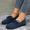 Casual Shoes 2024 Autumn Women's Fashion Lace Up Mesh Breathable Flat Round Toe Walking Shopping Mom