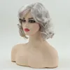 Europe and America human hair wig for women silver white glam curl spanish wave grace wave short curly hair wigs