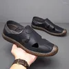 Casual Shoes Summer Men's Soft Leather Hollowed Out Beef Senon Sole Cave Breattable Loafers D128