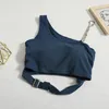 Tanks pour femmes Chaîne STRAPE Camis élastiques avec soutien-gorge Sexy Tricot Irrégulier Streetwear ceinture Solid Slim Tob Tops Summer