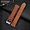 Titta på band Remzeim Womens Watch Strap 16mm 18mm 20mm 22mm 24mm Leather Watch Strap Quick Release Brown Black Replacement Strap Q240510