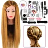 Mannequin Heads Wig Doll Human Model Head With Hair Blonde Brown Practice Curly Salon Training Tative Stand 80% Realistic Q240510