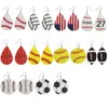 Sports Round Earbob PU Leather Earrings Household Sundries Baseball Football Soccer Basketball Softball American Wind Earring For 5775975