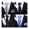 Nek Tie Set Jacquard nieuwste zijde Festief aanwezig Solid Black Tie zakdoek manchetknoop Set stroptie mannen Gravatas Shirt Accessoires Wedding Wedding